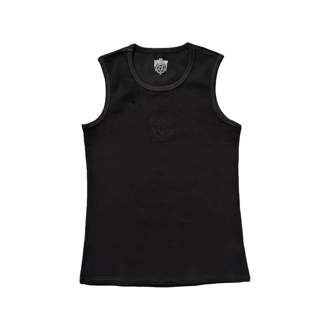 RIBBED TANK TOP - BLACK